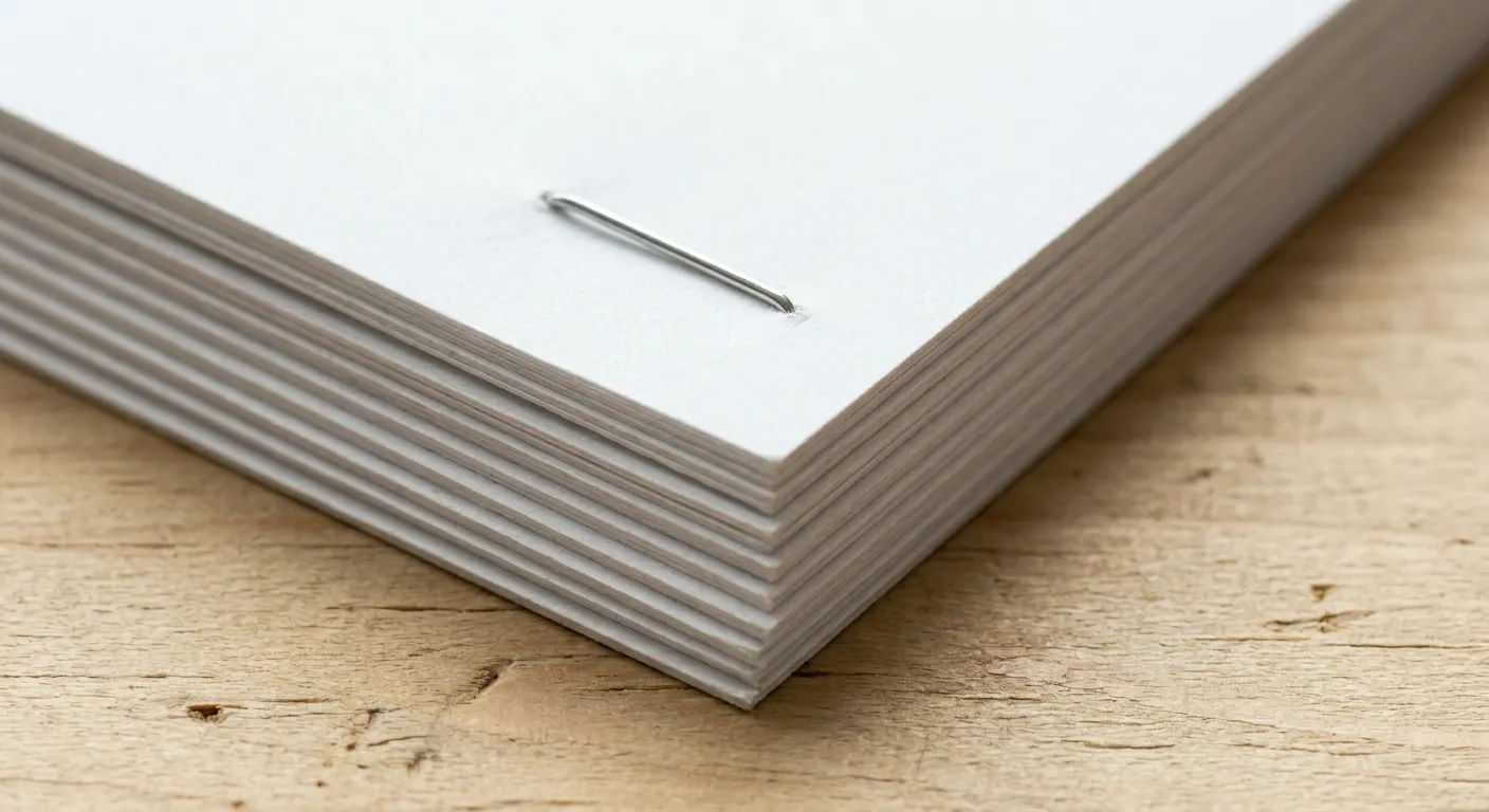 Corner-stitched stack of printed pages