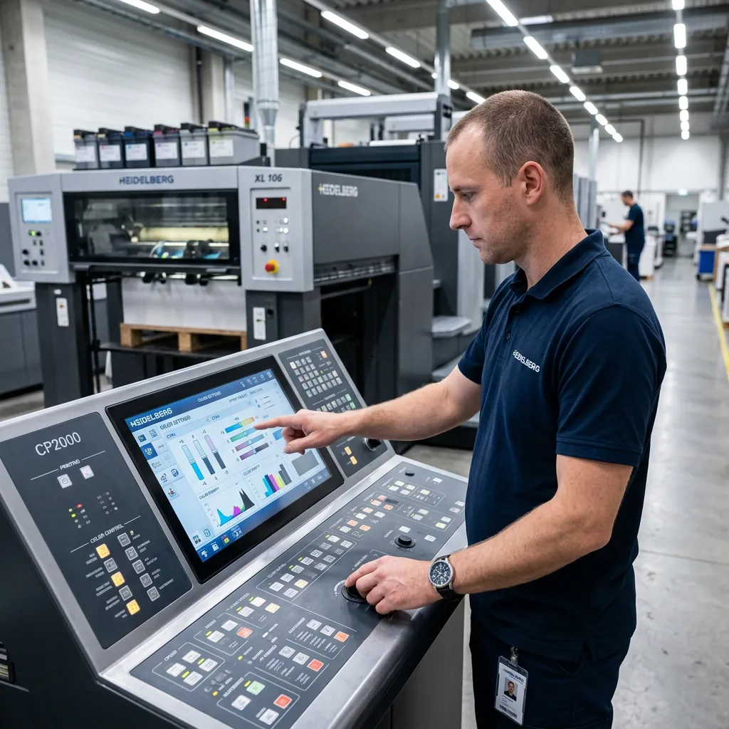 Operator at Heidelberg CP2000 Control Console