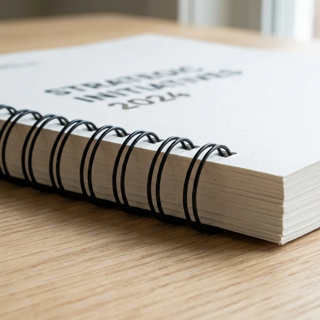 Spine of a Wire-O bound book